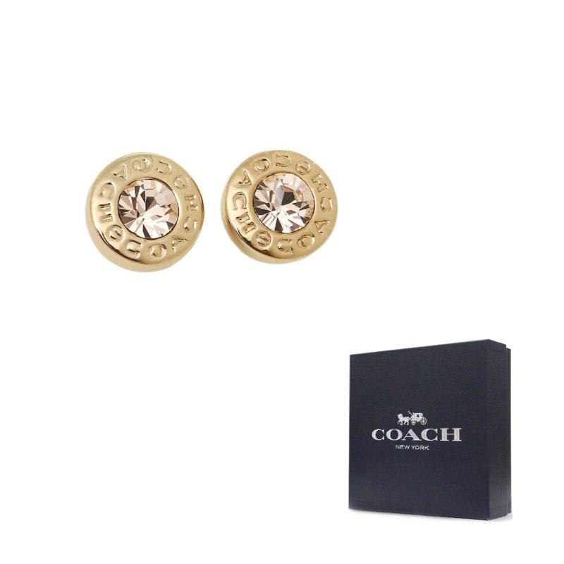 COACH Alloy Stud Earrings Women's Gold F54516-GLD