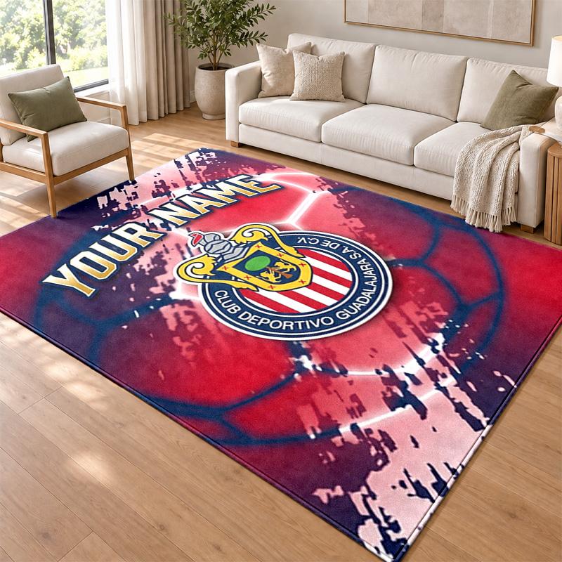 Deportivo guadalajara Custom Name Personalized Rug Non‑Slip Doormat Floor Carpet Housewarming Birthday Gift for Family Friends