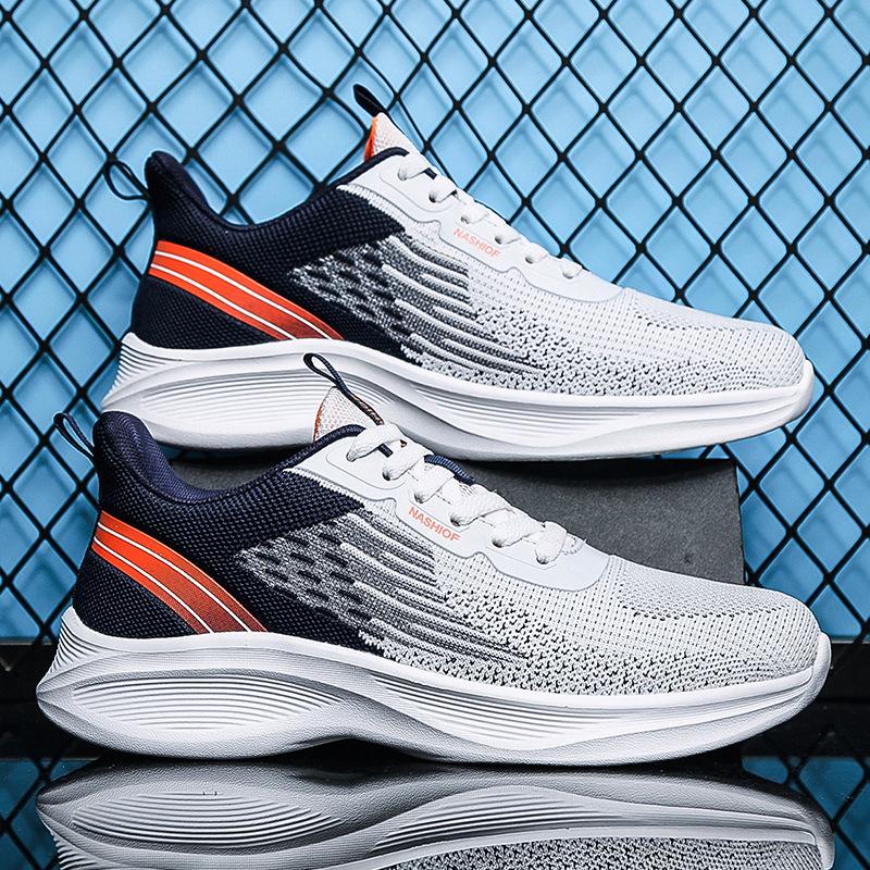 

Мужская обувь, вязаная обувь, легкая беговая обувь, весенне-летняя низкая, сетчатая, дышащая, повседневная спортивная обувь, обувь для ходьбы 45
