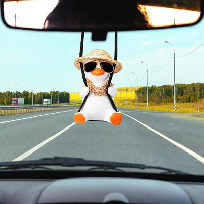 Rățușcă Balansoar Amuzantă Ornament pentru Oglinda Mașinii - Accesorii Cool pentru Oglinda Retrovizoare Auto pentru Bărbați Femei, Decor Pandantiv Mașină