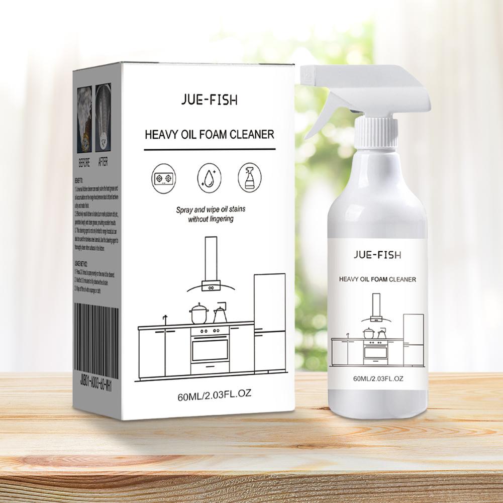 60ml Heavy Oil Foam Cleaner Multipurpose Splash Spray Cleaner with Sponge & Cloth Grease Cleaner Kitchen Oven Grills Cleaner