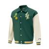 Li Ning CBA Series Printed Pattern Loose Casual Polo Sports Jacket Unisex Jackets Lush-Green AJDU379-1