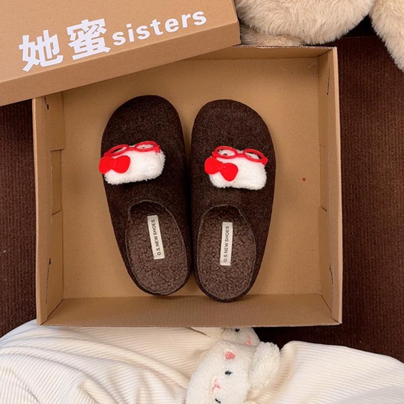 

Утолщенные женские мягкие милые мультяшные милые щенки домашние напольные тапочки новая осень и зима удобные замшевые хлопковые тапочки 40 темно-коричневого
