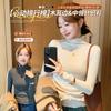 60 fungus edge semi-turtleneck bottomed shirt women's season slim-fitting versatile lace knitted sweater