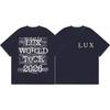 Zwart Oversized Katoenen T-shirt met Vintage Posterprint van Rosalía's "Lux World Tour 2026" Merch T-shirt