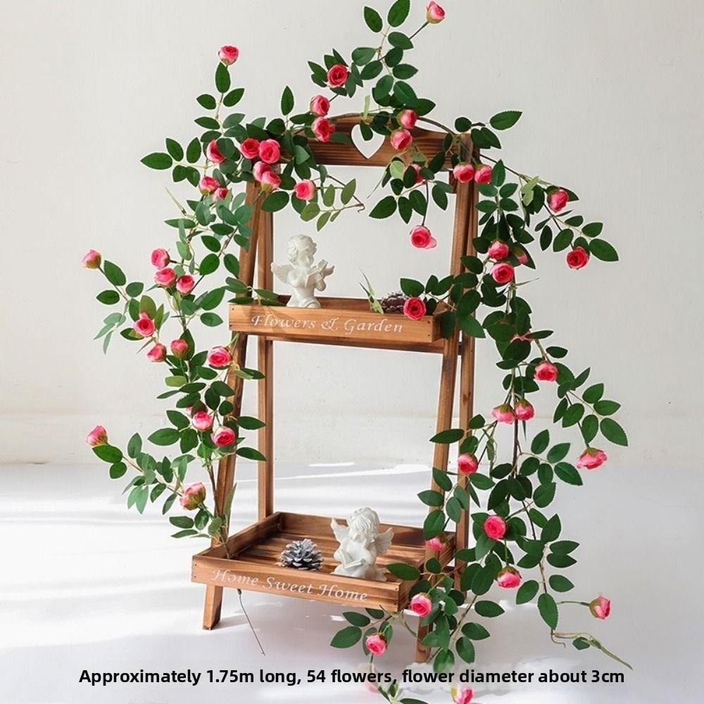 

4 Colors Artificial Rose Vine 1.75m 54 Heads Fake Plants Leaves Wall Decor Rattan Home Decoration рожевий червоний колір