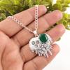 Grüner Onyx Edelstein 925 Sterlingsilber Handgefertigter Anhänger 1,49" Jubiläumsgeschenk CP-28-20