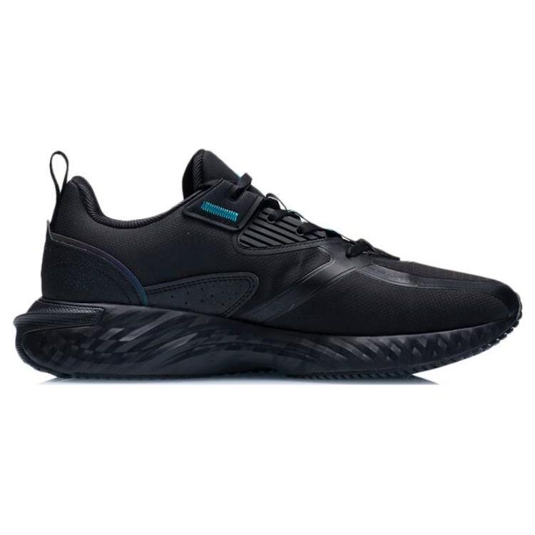 Li Ning Protective Cloud Fabric Comfortable Daily Wear Durable Low-Top Running Shoes Men Sneaker Black Purple AGLR233-53