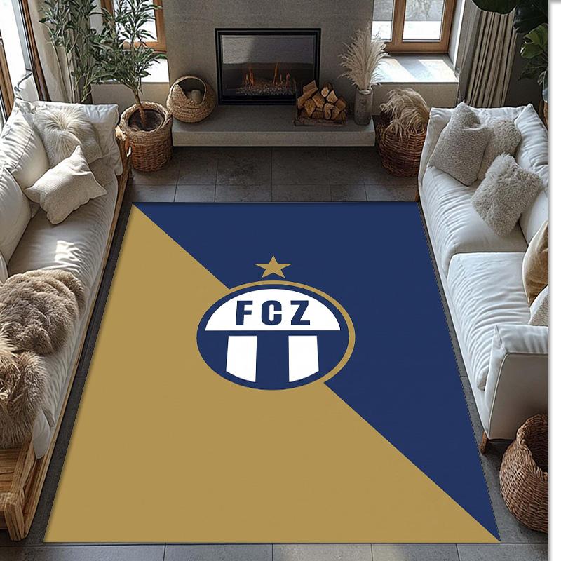 Tappeto Morbido Area Rug con Motivo Calcio FC Zürich Antiscivolo Tappeto per Pavimento Interno Tappetino Decorazione Sportiva per Camera da Letto