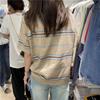 Women's Clothing American Beautiful Contrast Stripe Short Sleeve T-Shirt Summer Loose Casual Versatile Fashion Top