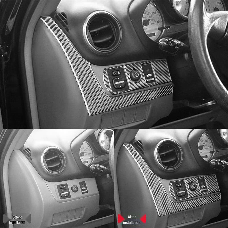 Carbon Fiber Rearview Mirror Switch Sticker for 01-03 Toyota RAV4 Interior