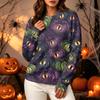 Women's Halloween Print Long Sleeve Pullover Hoodie Casual Round Neck Top