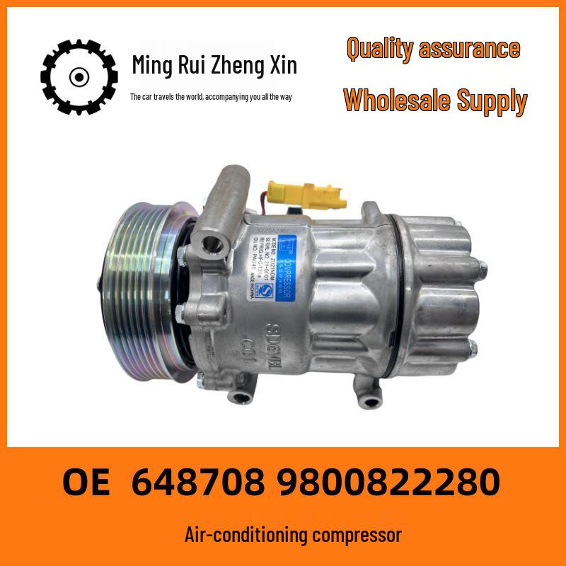 Air Conditioning Compressor 9800822280 for Peugeot 206, 307, 308; Sega C4, C3; DS3. Model: 648708. 9800822280 Air Conditioning Compressor 648708