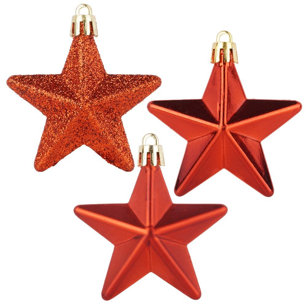 8x Bombki Choinkowe Świąteczne Nietłukące Czerwone Zestaw Bombek Choinka