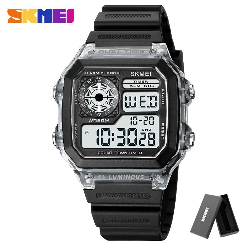 SKMEI 1998 Clock reloj hombre Japan Digital Movement Countdown Sport Watch Mens Multifunction 5Bar Waterproof Chrono Wristwatch