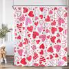 Valentine'S Day Shower Curtain Red Heart Rose Flowers Bicycle Petals Lovers Gift Fabric Home Bathroom Curtains Decor With Hooks