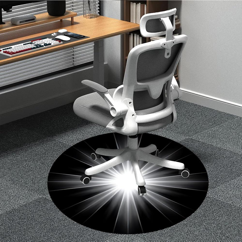 

1PC Lightburst, Radiance Flare Chair Carpet for Office, Indoor Non-Slip Washable Carpet, Soft Comfortable Mat For Office Room yy250930239 80cm by 80cm