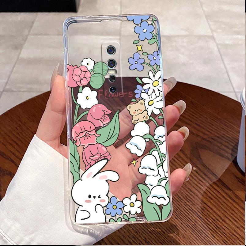 For Vivo V17 Pro Case Clear Luxury Cute Cat Love Heart Rabbit Funny Painted Soft Back Cover For Vivo V17Pro Phone Case 1910 1909