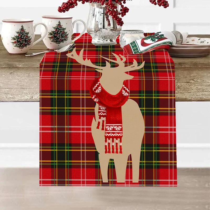 1PC Print Snowman For Home Xmas Table Decor Creative Christmas 33*183cm Table Runner Table Mat