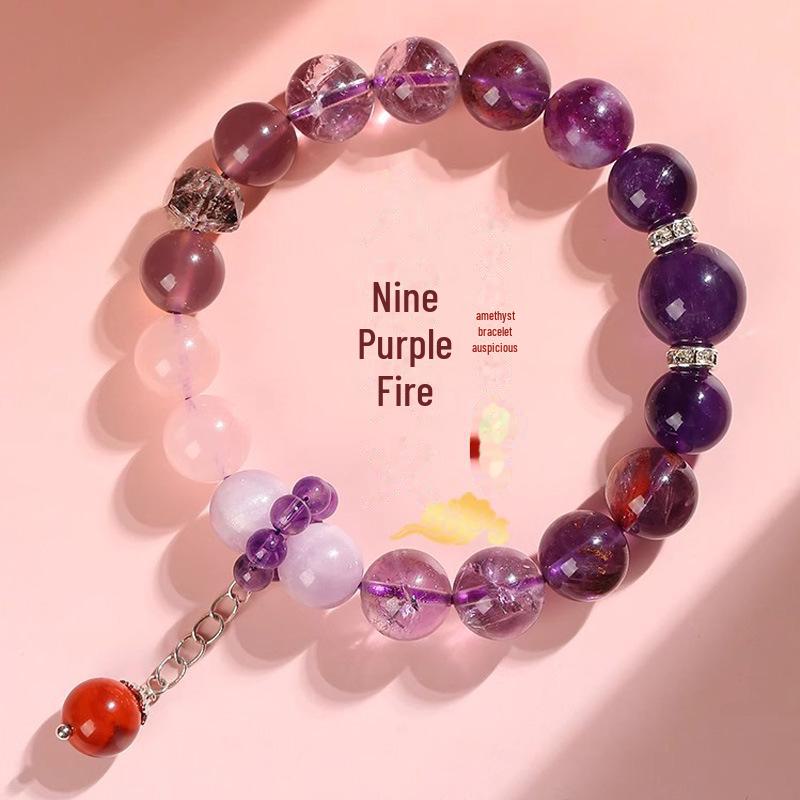 2024 Zodiac Dragon Year Natural Nine Purple Lihuo Duobao Crystal Bracelet