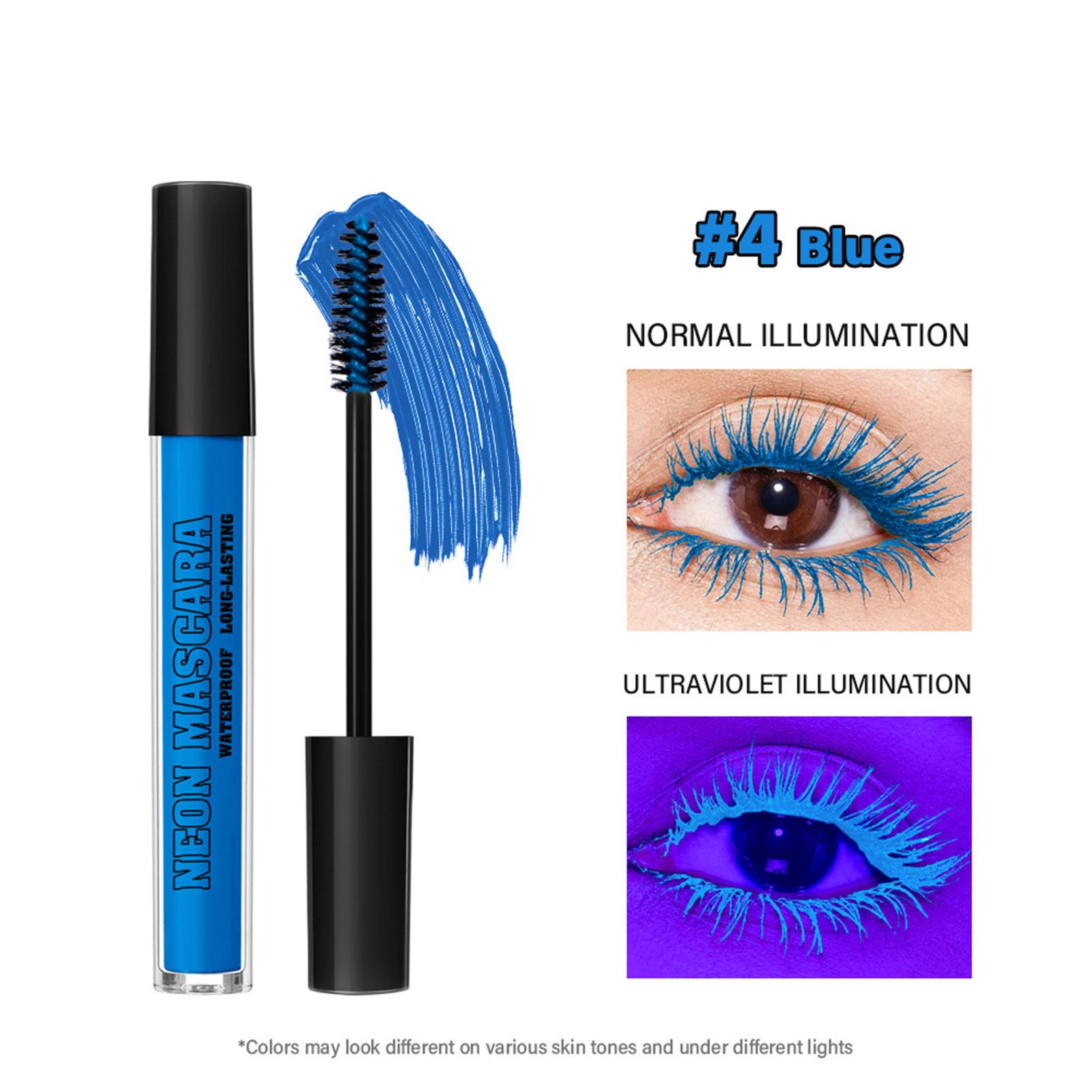 

Объемная неоновая тушь с флуоресцентным эффектом свечения для экстремальной длины ресниц, водостойкая, не размазывающаяся формула для Хэллоуина, косплея, фестиваля, вечеринки One Size