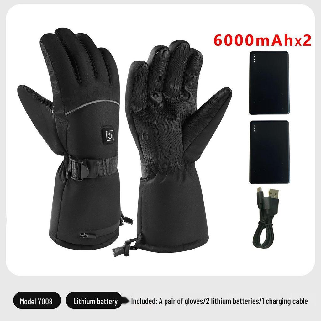 Unisex Electric Heated Gloves for Cold Protection: Rechargeable, Thickened for Outdoor Skiing & Cycling