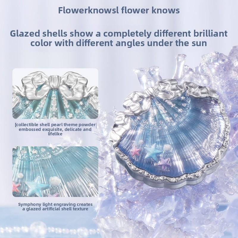Make-up Flowerknows Kolekce mušlí a perel Hedvábně saténová tvářenka Lehký vysoce pigmentovaný pudrový růž na tvář Dlouhotrvající tvářenky