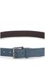 [BOSS] Suede Belt with Logo Engraving and Gunmetal Buckle, Men's, 105 Blue
