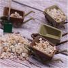 6 Pieces Miniature Wheelbarrow Garden Cart Dollhouse Trolley Barrow Accessories Mini Sand Trolley Model Making Micro Landscape Decoration Garden