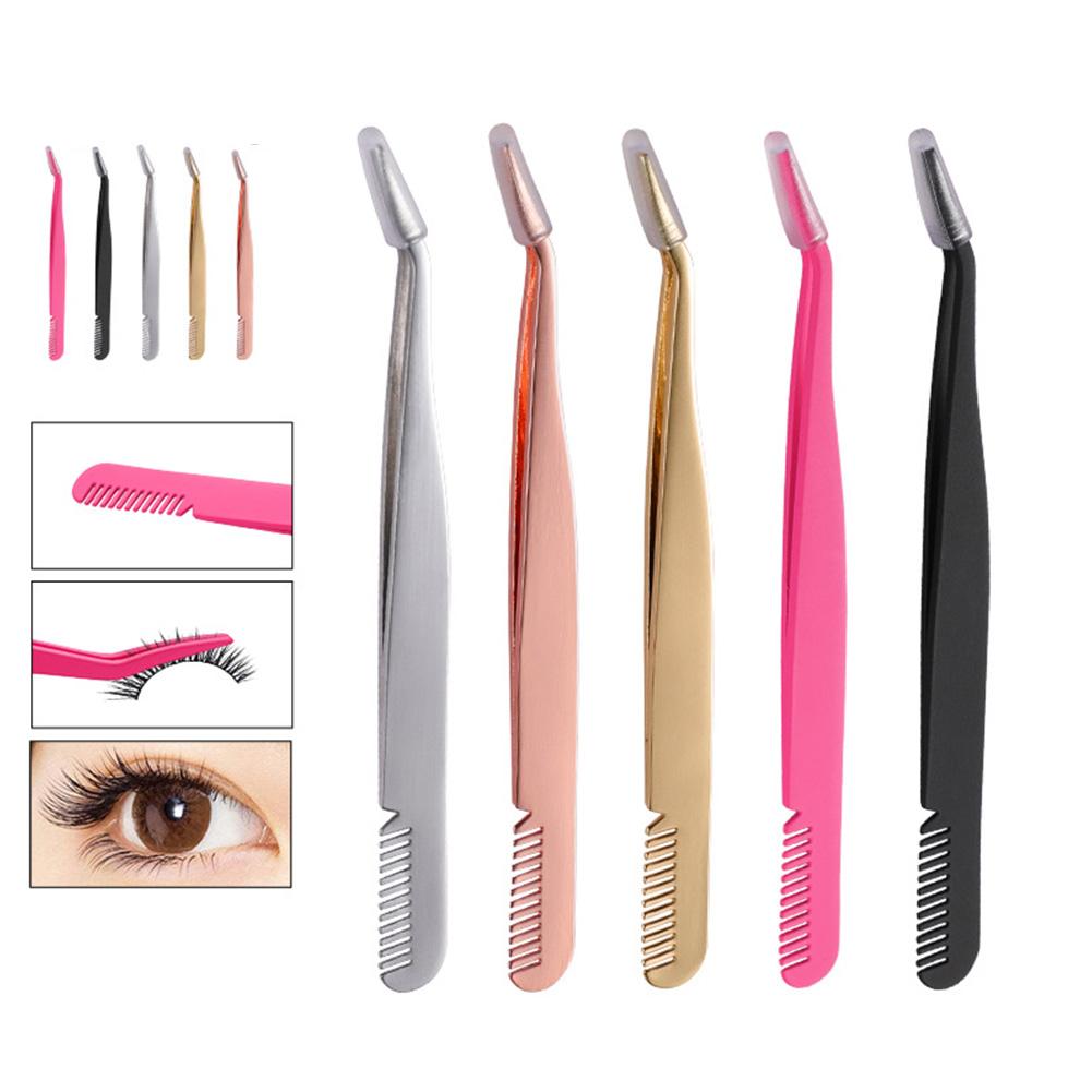 False Eyelash Tweezers False Eyelashes Applicator Steel Eyelash Extension Curler Nipper Clip Clamp Makeup Tools