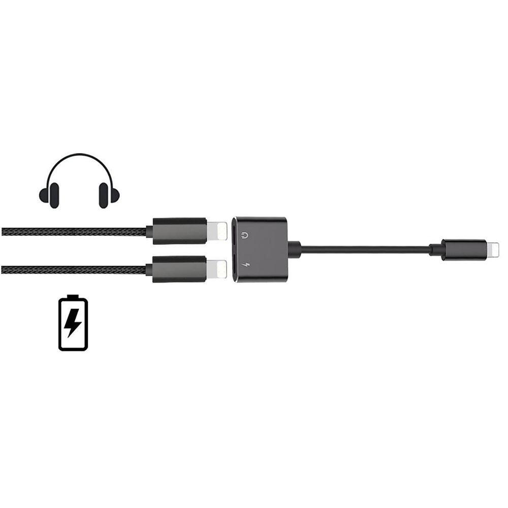 2 In 1  Audio Charging Adapter To Earphone AUX Cable for Listening Music Charging Converter Compatible with  iOS Devices