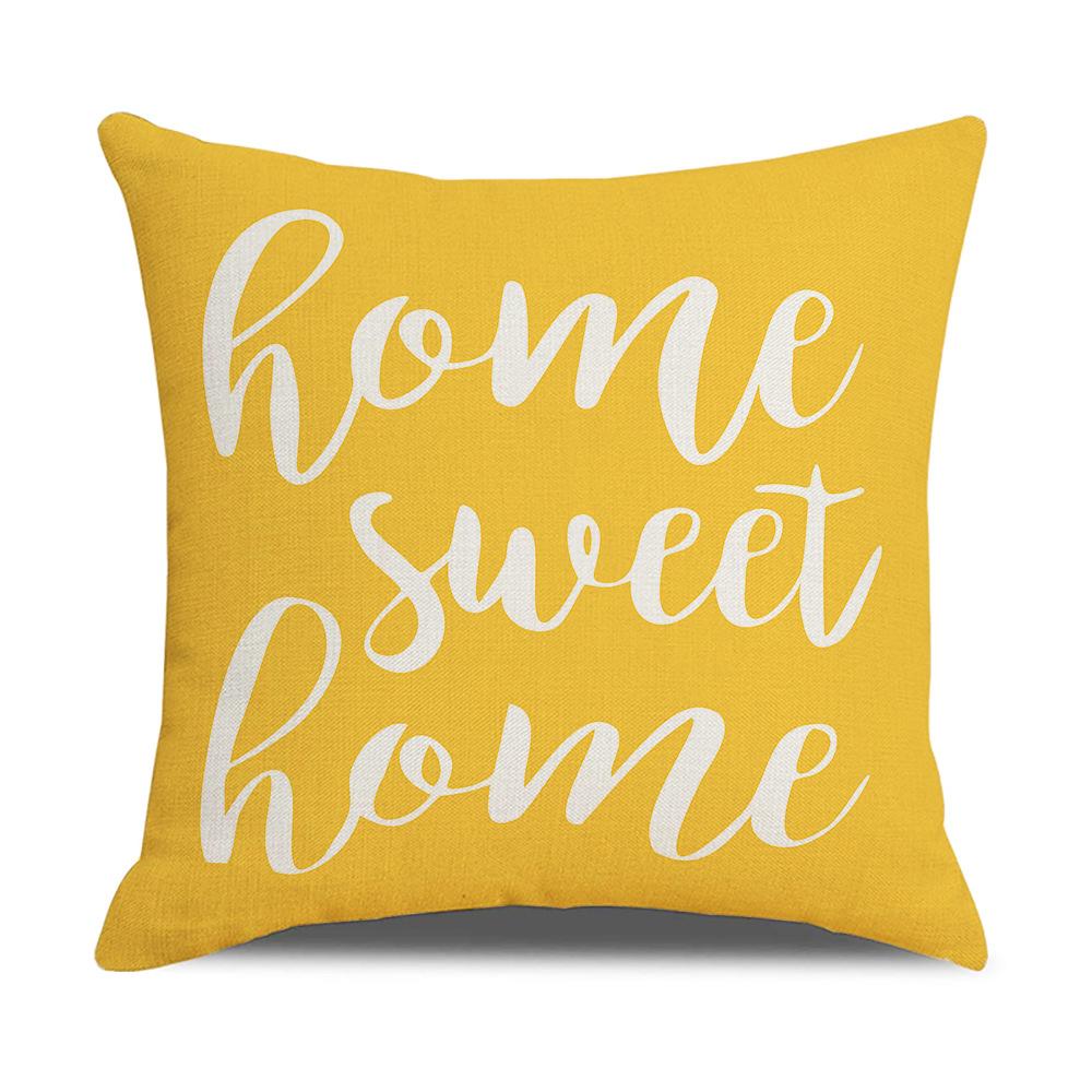 Simple Household Items Letter Geometric Print Square Pillowcase Car Cushion Sofa Pillowcase