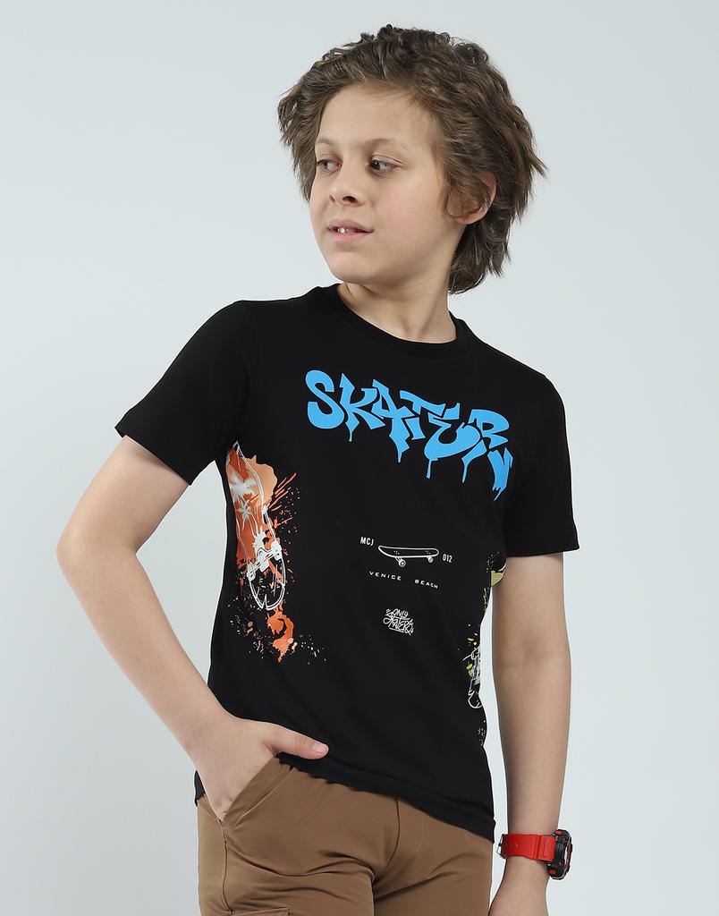 MONTE CARLO Boy's Regular Fit Printed Half Sleeve T-Shirt