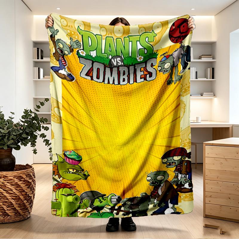 Plants vs. Zombies Print Blanket - Soft & Comfortable, for Bedroom, Travel, Sofa, Home Decoration - Birthday Christmas Gift for Friend