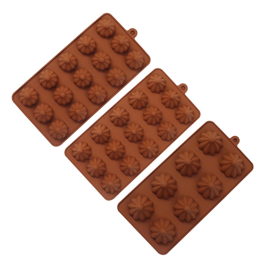 15 Cells Flower-Shaped Chocolate Ice Mold Silicone Cake Decor Mold DIY Baking To