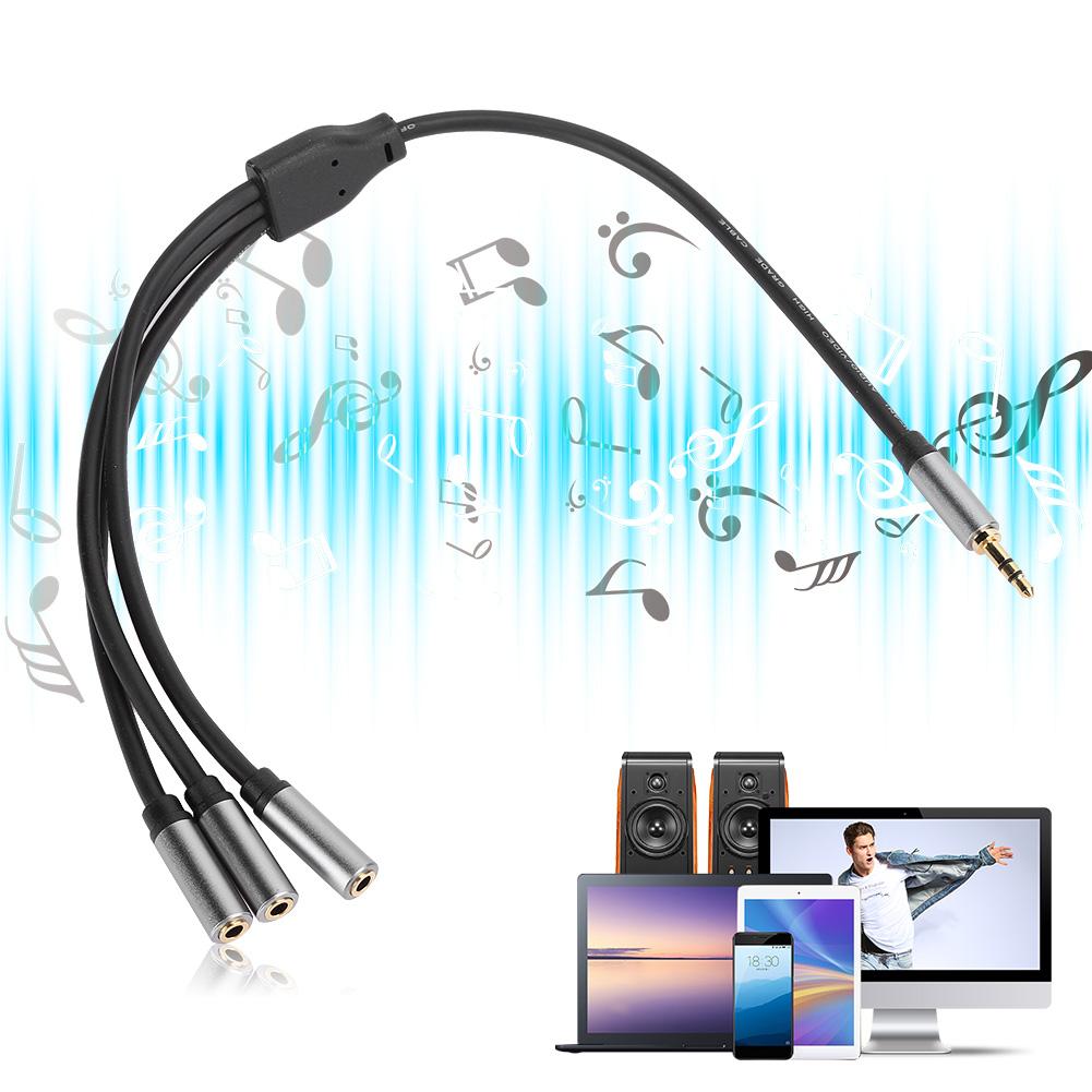 3.5mm 0.1in 3 in 1 Audio Splitter Cable 1 Male to 3 Female Stereo Wire High Compatibility3.5mm 0.1in 1 Male to 3 Female