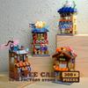Japanese Style Shop MOC Bricks Sets City View Sushi Store Building Blocks Toys Hot Spring Cabin Model Adult Kids Birthday Gifts