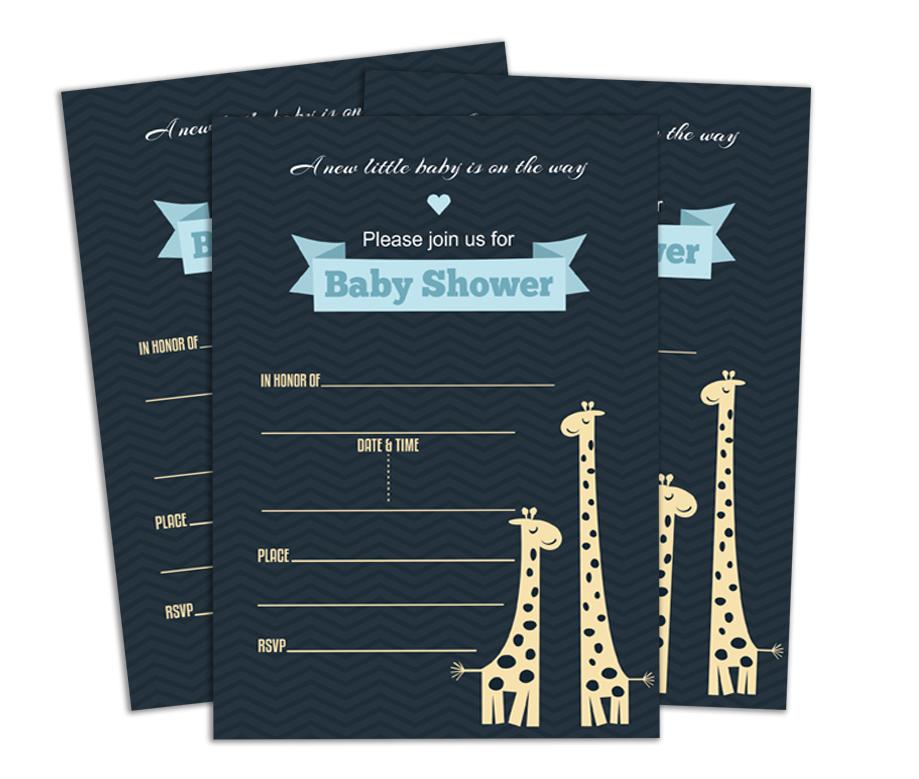 Darling Souvenir Baby Shower Invitation Card 28 Pcs Fill or Write In Blank Invites Printable Party Supplies