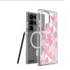 Pink Heart Magnetic Transparent Case for iPhone 15/16/17 Pro Max - Full Coverage Protection