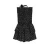 Women's Strapless Polka Dot Non-Slip Puffy Dress - Little Black Summer Dress with Waist-Cinching Design