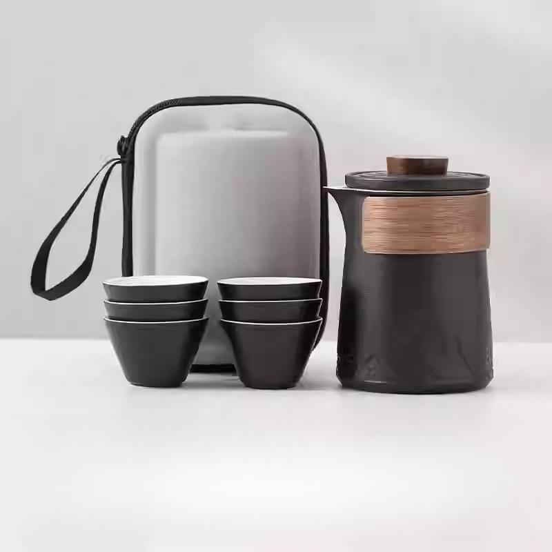 Portable Travel Tea Set Small Set Gift Carry-on Outdoor Tour Kung Fu Brewing Tea Cup Ware Single Camping Fast Guest Cups
