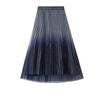 MOE2HUO Gradient Chiffon and Tulle Shiny Long with Elastic Elegant and Perfect for Everyday or Commuting Free Women's Skirt, Skirt, High-Waisted
