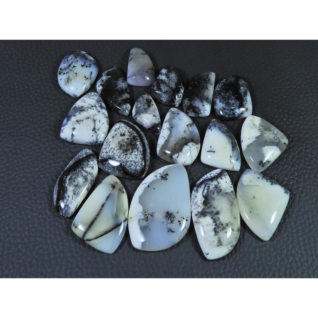 261Cts. Natural Dendrite Opal Agate Fancy Cabochon Loose Gemstone 17Pcs Lot C-2001