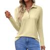 Women's Fashion Casual Lapel Short Long Sleeve Solid Color Shirt Women's Button Up Tops