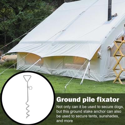 Dog Tie Out Stake Heavy Duty Stainless Steel Shape Tent Pegs Rustproof Lightweight Tent Spikes For Secure Camping Canopies