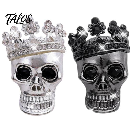 Car Odor Eliminator Crown Skull Air Freshener Vent Clip, Fragrance Diffuser, Metallic Holiday Gift for Owners Gothic Auto Interior Decoration