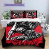 Juego de Ropa de Cama con Estampado de Dibujos Animados Colcha Funda de Colcha Funda de Almohada Decoración del Hogar Regalo de Cumpleaños (1 * funda nórdica + 2 * fundas de almohada, sin núcleo)