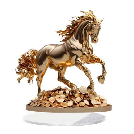 Acrylic Horse Sign Tabletop Decoration 2D Flat Desktop Ornament for Home Office Living Room Shelf Fireplace