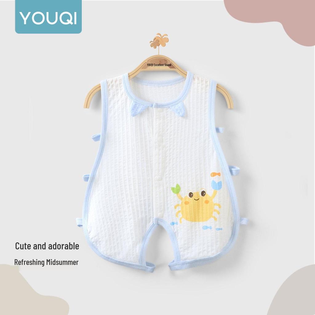 Youqi Baby Sleeveless Summer Jumpsuit - Cute, Lightweight, Side-Opening Design