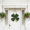 St Patricks Day Wreath Four Leaf Clover Door Hanger for Home Decor Gift
